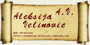 Aleksija Velinović vizit kartica